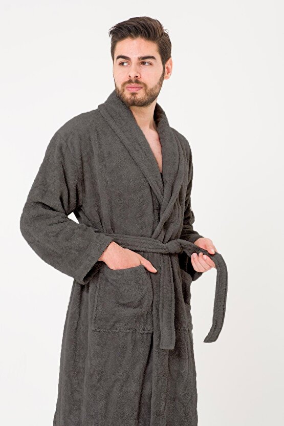 Bukle Bornoz, Şal Yaka Bornoz ,%100 Pamuklu Kadın  Erkek Unisex Bornoz