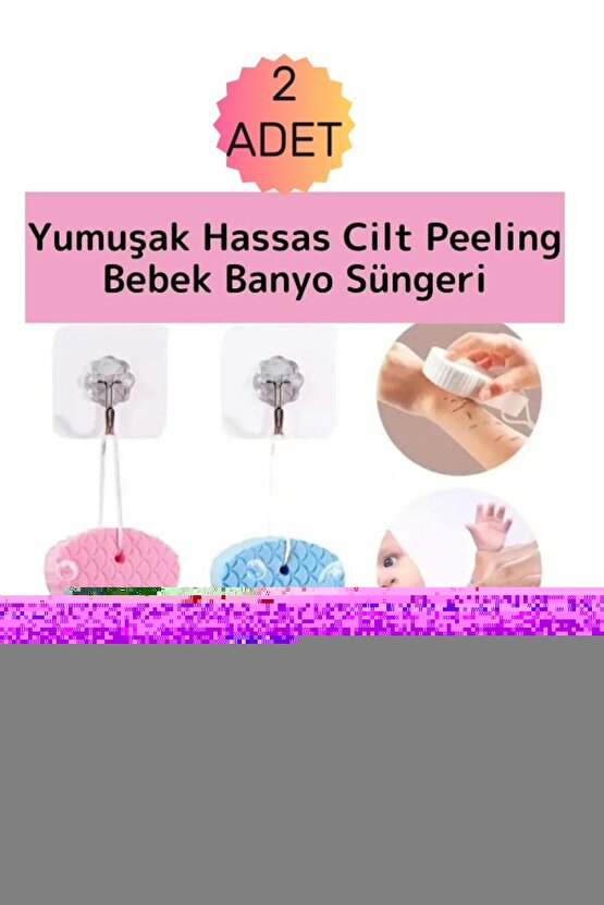 (2 Adet ) Bebek Yıkama Süngeri , Bebek Peeling Süngeri, Kir Çıkartan Sünger