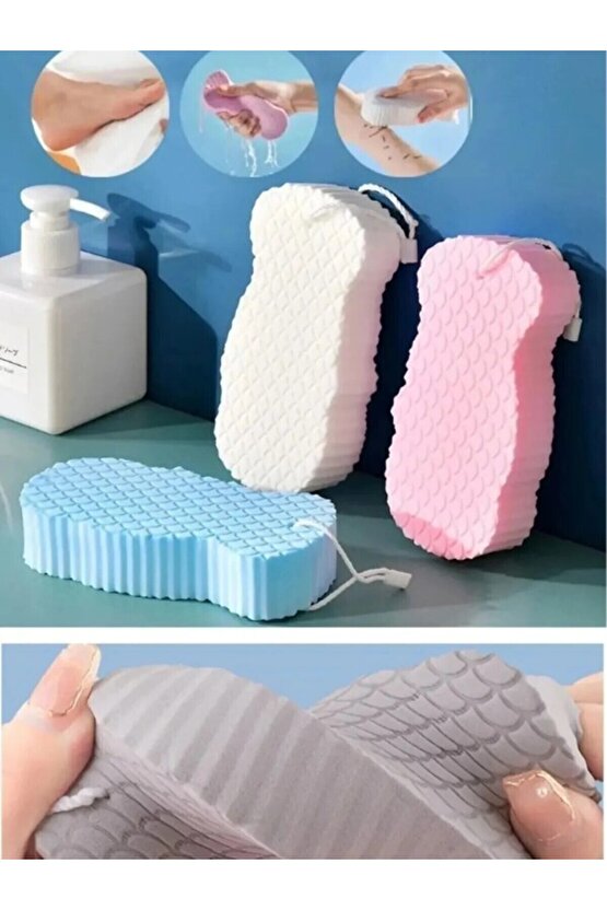(2 Adet ) Bebek Yıkama Süngeri , Bebek Peeling Süngeri, Kir Çıkartan Sünger