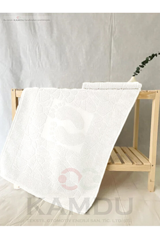 ( 1 Adet ) 50x70cm Ayak Paspası, Ayak Desenli Pamuk Paspas, Lavabo Paspası