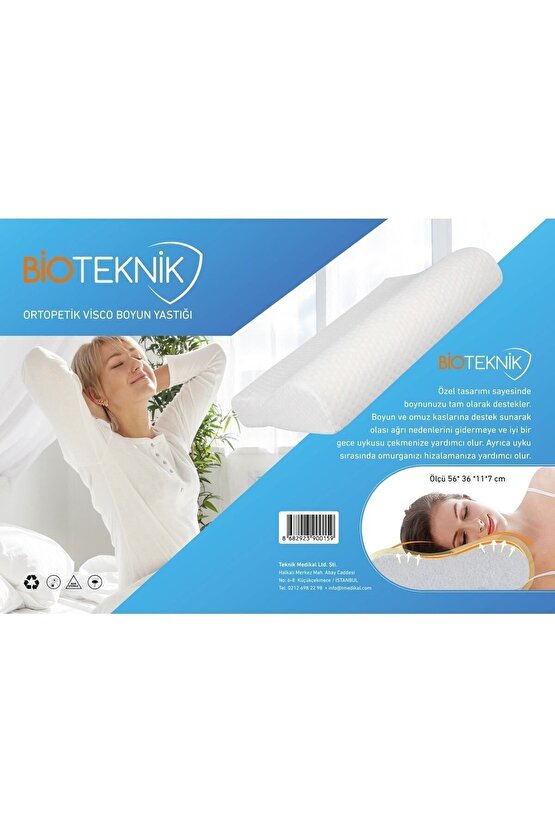 Ortopedik Visco Yastık Boyun Fıtığı Boyun Düzleşmesi Boyun Ağrısı Destekli Lüks Ortapedik Yastık.