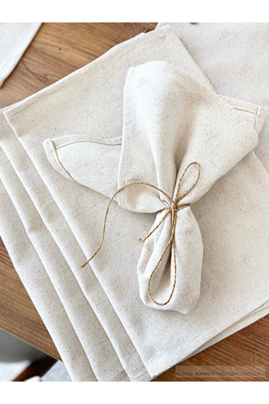 35x50cm 12 Adet Pamuklu %100 Keten Amerikan Supla,Şık Sunum Peçetesi, Keten Amerikan Servis