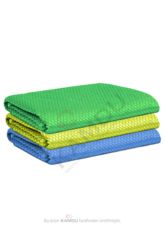 ( 6 Adet ) Standart Boy 40x40cm Baklava Desenli Mikrofiber Temizlik Bezi, Oto Cam Bezi