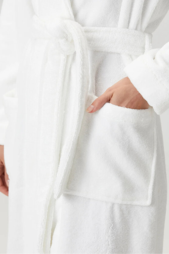 Bukle Bornoz, Şal Yaka Bornoz ,%100 Pamuklu Kadın  Erkek Unisex Bornoz