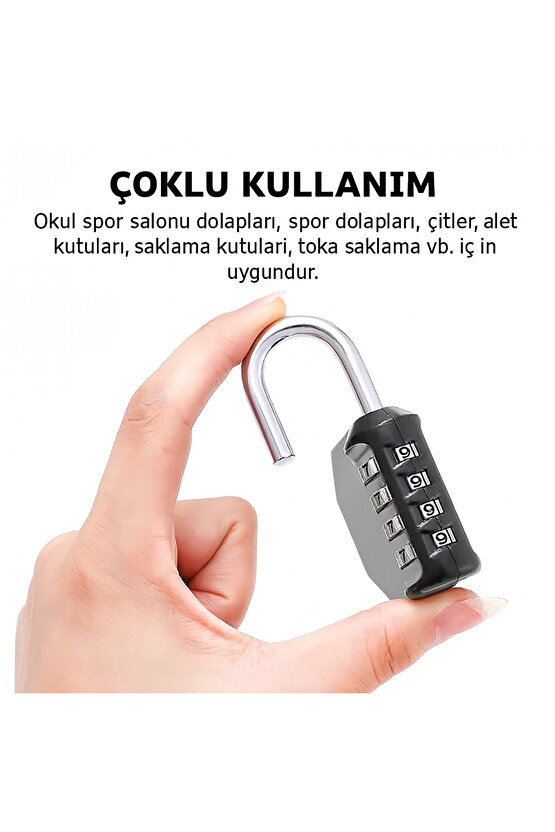 2 Adet Şifreli Asma Kilit Metal Güvenlik Kilidi Dolap Bagaj Bisiklet Spor Salonu İçin Su Geçirmez