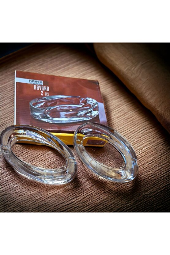 Mutfak Kül Tablası Cam Kaveh Oval 2li