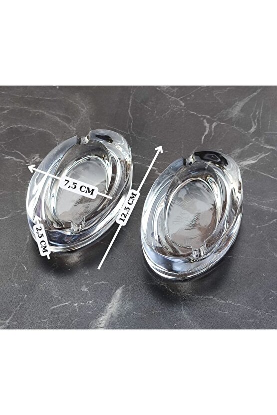 Mutfak Kül Tablası Cam Kaveh Oval 2li