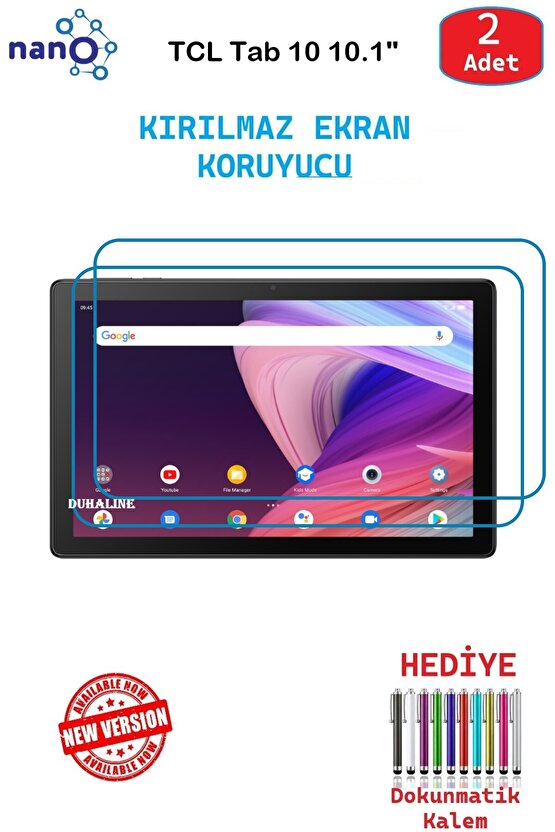 TCL Tab 10 10.1 İçin Nano Ekran Koruyucu 9h Esnek 2 ADET