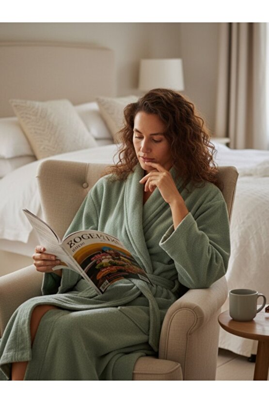 Bukle Bornoz, Şal Yaka Bornoz , Pamuklu Kadın  Erkek Bornoz, Unisex Bornoz