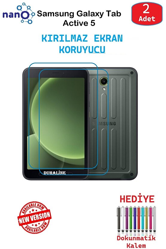 GalaxyTab Active5 İçin Uyumlu Nano Ekran Koruyucu 9h Esnek 2 ADET