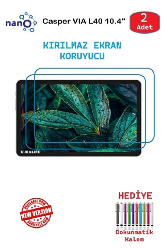 Casper VIA L40 10.4 İçin Nano Ekran Koruyucu 9h Esnek 2 ADET