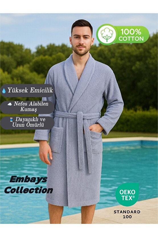 Bukle Bornoz, Şal Yaka Bornoz , Pamuklu Kadın  Erkek Bornoz, Unisex Bornoz