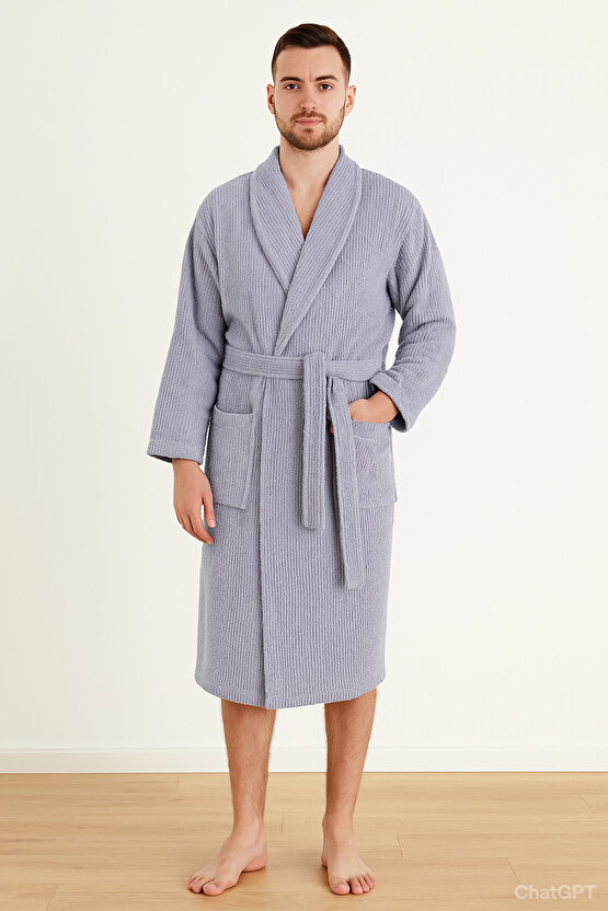 Bukle Bornoz, Şal Yaka Bornoz , Pamuklu Kadın  Erkek Bornoz, Unisex Bornoz