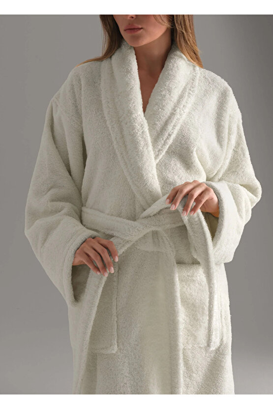 Bukle Bornoz, Şal Yaka Bornoz ,%100 Pamuklu Kadın  Erkek Unisex Bornoz , Sauna Otel Spa Bornozu