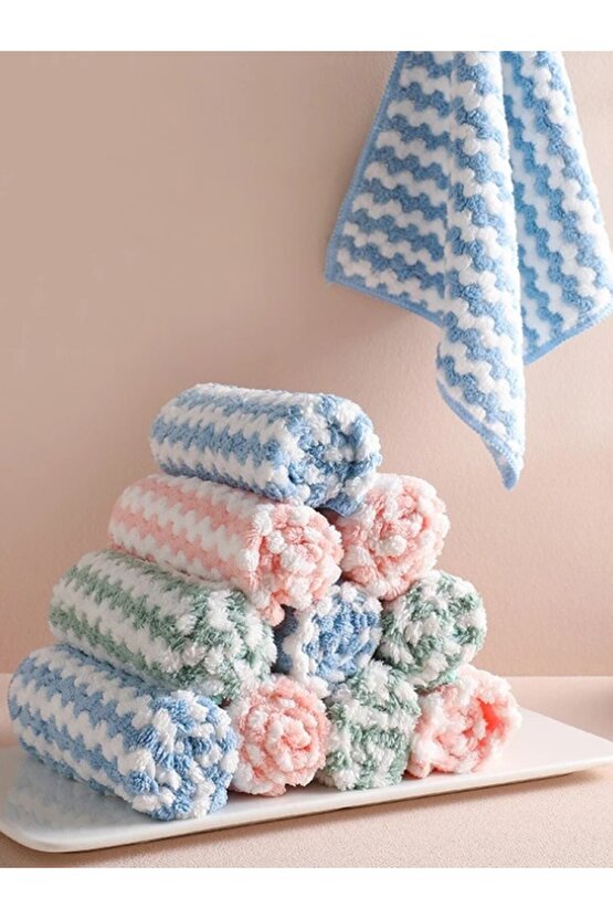 ( 3 Adet ) Ideal Boy Puf Bez ( 30x30 Cm ) Mercan Polar Bez, Mutfak Bezi, Sıvı Emen Bez, Ithal Bez