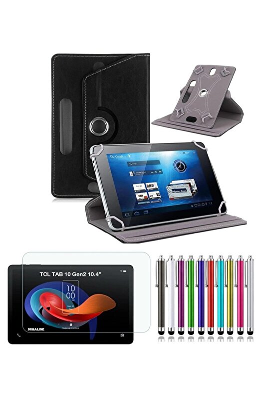 TAB 10 Gen2 10.4 Uyumlu Standlı Tablet Kılıfı + Kırılmaz Ekran Koruyucu+ Dokunmatik Kalem
