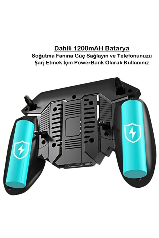 Pubg Mobile Oyun Konsolu Tüm Telefonlar Için Uyumlu Ateş Tetik Düğmesi- Telefon Soğutuculu