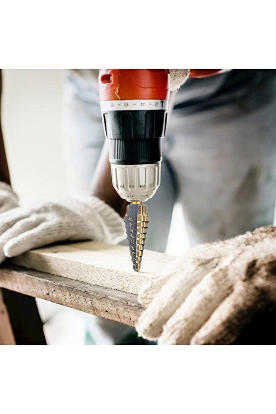 Profesyonel 5 Adet Titanyum Kademeli Matkap Ucu Sac, Metal, Alüminyum, Ahşap Delme Seti Özel Kutulu