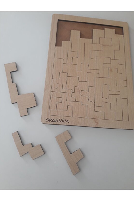 Ahşap Dikkat Geliştiren 2 Li Puzzle Seti  Kaligrafi Fon Hediyeli