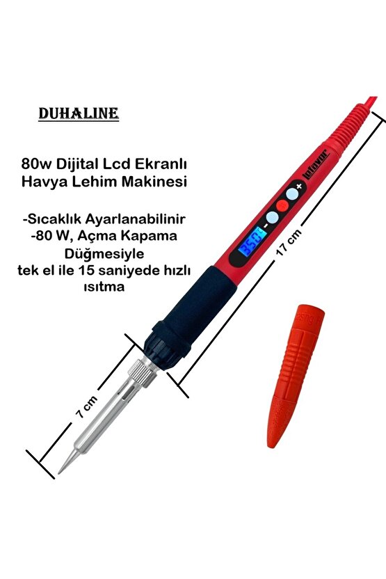 80w Dijital Lcd Ekranlı Ayarlanabilir Sıcaklık Havya Lehim Makinesi Seti Kiti
