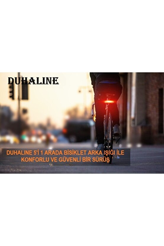 Akıllı Şarj Edilebilir Bisiklet Arka Lamba Dönüş Sinyali Stop Işığı, Uzaktan Kumandalı Alarm, Korna
