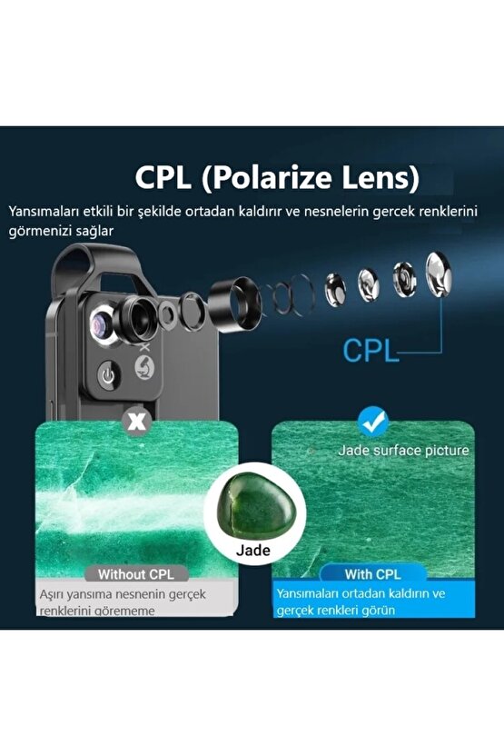 200x Hd Led Işıklı Taşınabilir Cep Telefonu Mikroskobu Cpl Lens (siyah)