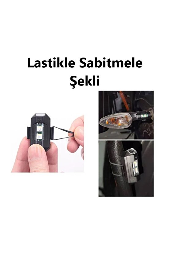 7 Renk Mini Led Şarjlı 45w Dron Scooter Bisiklet Motorsiklet Araba Çakarlı Led Uyarı Işığı 2 Adet