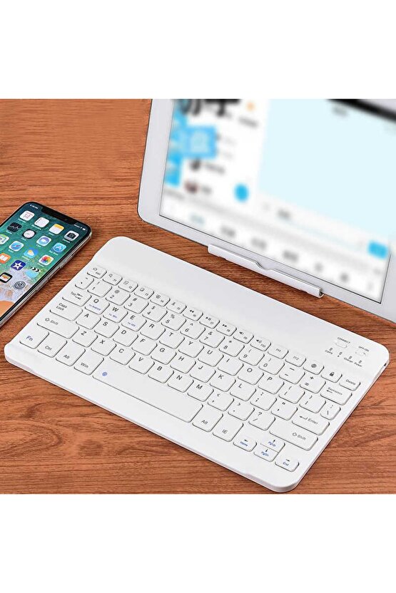 Alcatel 1t 7 Uyumlu Bleutooth Tablet Klavyesi Mini Slim Şarjlı Kablosuz Klavye