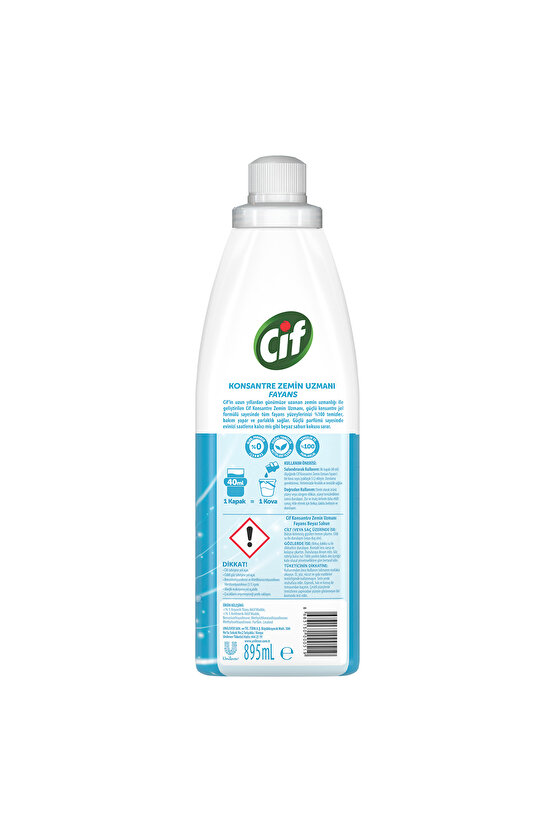 Konsantre Zemin Uzmanı Fayans Beyaz Sabun %100 Temizlik Ve Parlaklık 895 ml 2adet