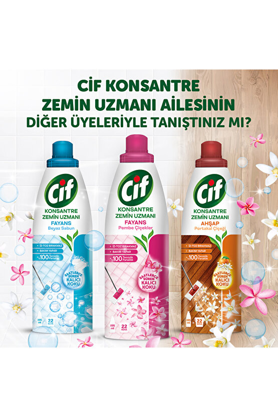 Konsantre Zemin Uzmanı Fayans Beyaz Sabun %100 Temizlik Ve Parlaklık 895 ml 2adet