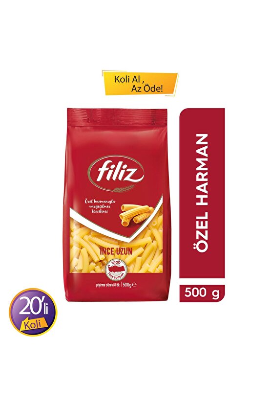 Filiz İnce Uzun Makarna 500 Gr *20 (KOLİ)