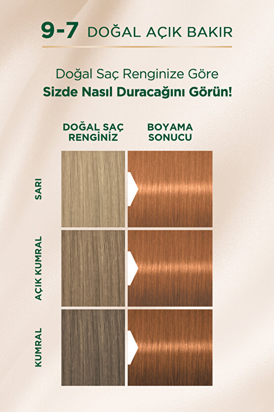 Kalıcı Doğal Renkler  9-7 Doğal Açık Bakır Goji Berry Özü Saç Boyası