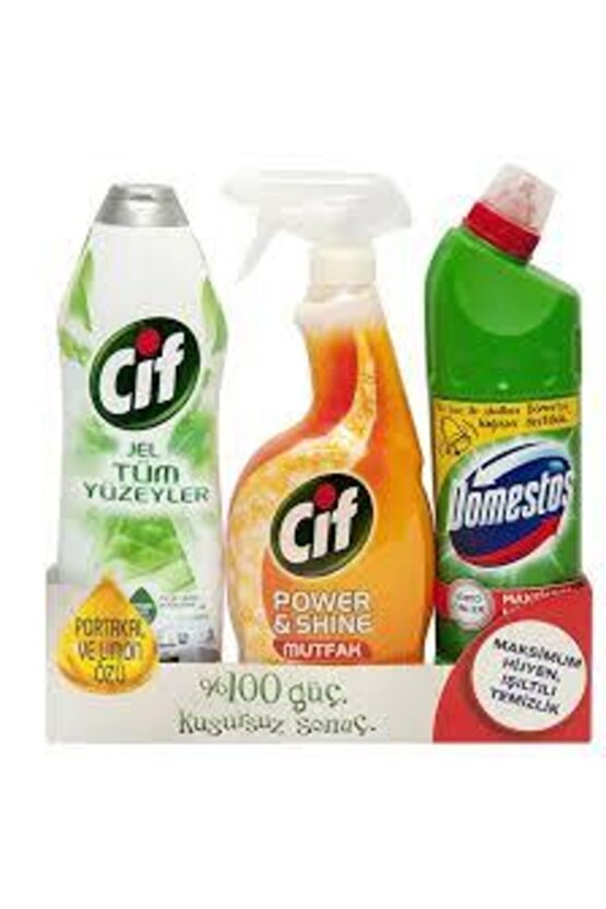 Cif Sprey Power Shine Mutfak 75 ml Cif Jel Tüm Yüzeyler 750 ml