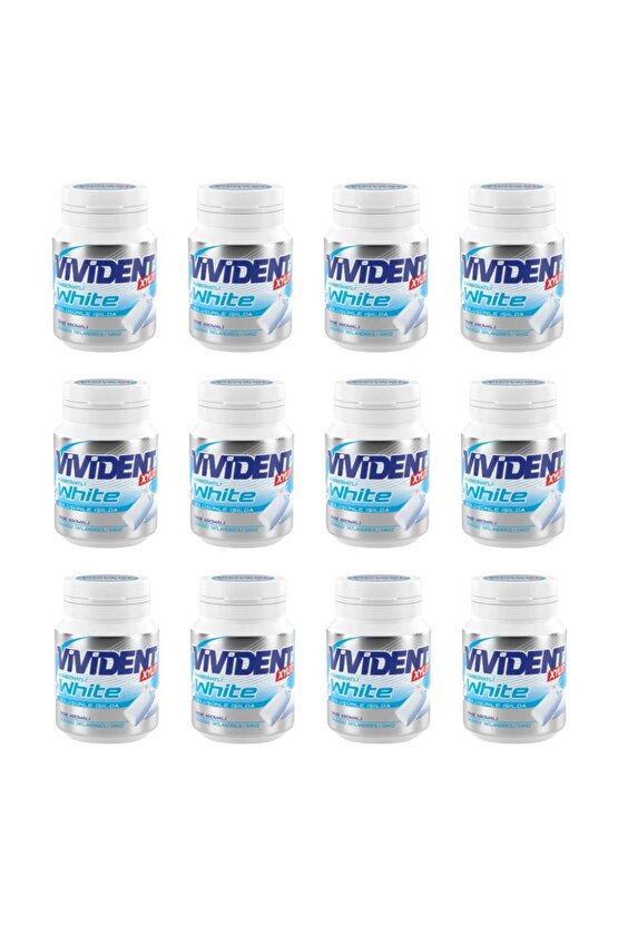 XYLIT White Karbonatlı Nane Aromalı Şekersiz Tatlandırıcılı Draje Sakız 63 g X 12 Adet