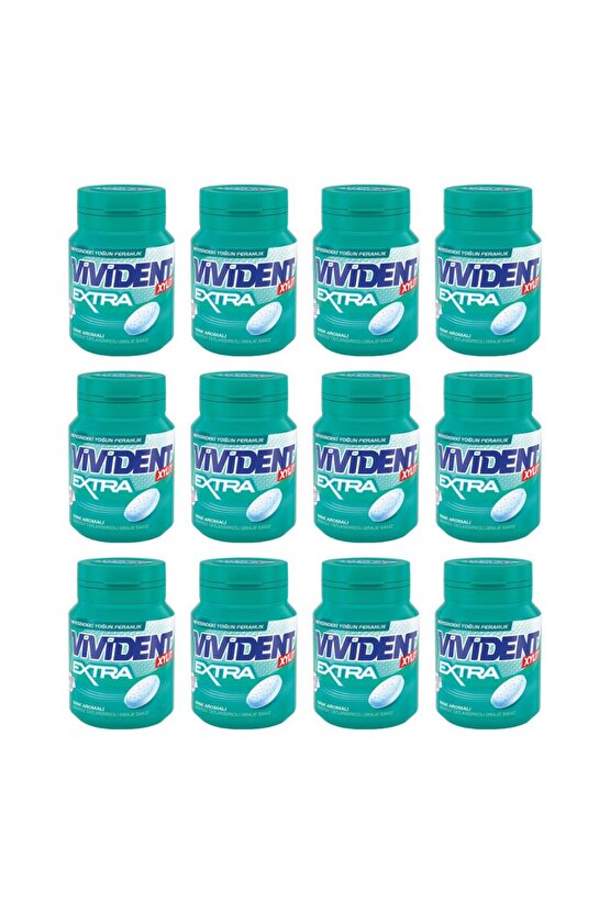 XYLIT Extra Nane Aromalı Şekersiz Tatlandırıcılı Draje Sakız 63 g X 12 Adet