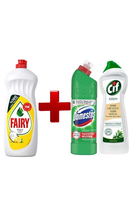Fairy 650 ml + Ultra Yoğun 750 ml + Cif Krem 750 ml