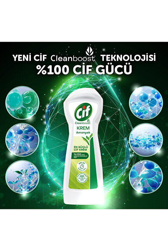 Krem Yüzey Temizleyici Amonyaklı Klor Boya Fosfat Paraben Içermez 750 ml 3 Adet