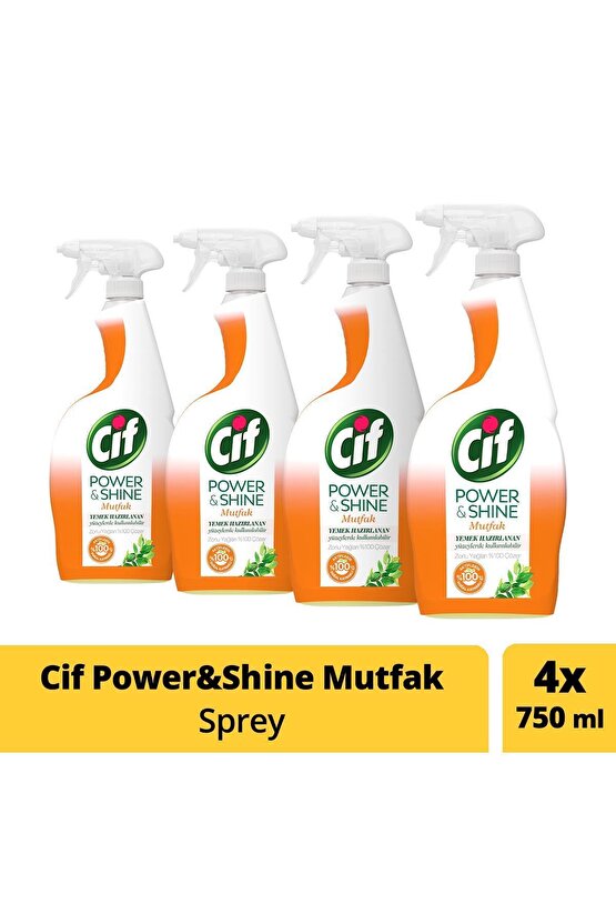 Power & Shine Mutfak Sprey 750 ml - 4lü Paket
