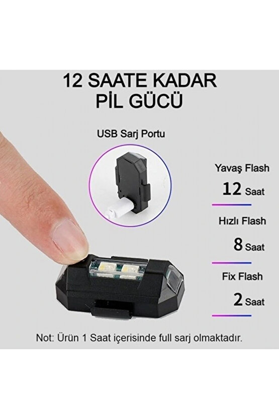 Mini Kablosuz Çakar Lamba Kablosuz 7 Renk Çakarlı Lamba LED Araba Motosiklet Bisiklet Drone