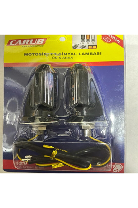 Motosiklet Sinyal Lamba Üniversal 12V Sarı Cam Sarı Led 2Li