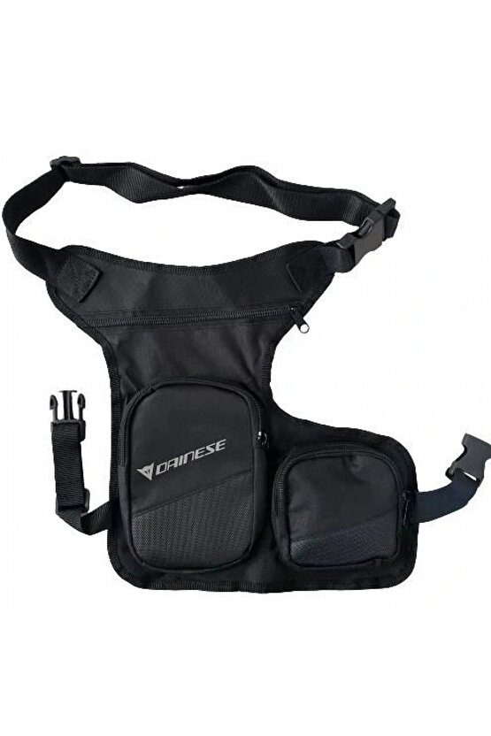 Motosiklet Bacak Çantası Reflektörlü Gri 2 Cepli