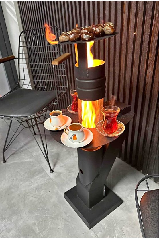 FÜZE TİPİ PELET SOBASI CAM SOBA ROKET SOBA BAHÇE CAM BALKON KIŞ BAHÇESİ CAFE KAMP TİPİ TEPSİLİ KÜÇÜK