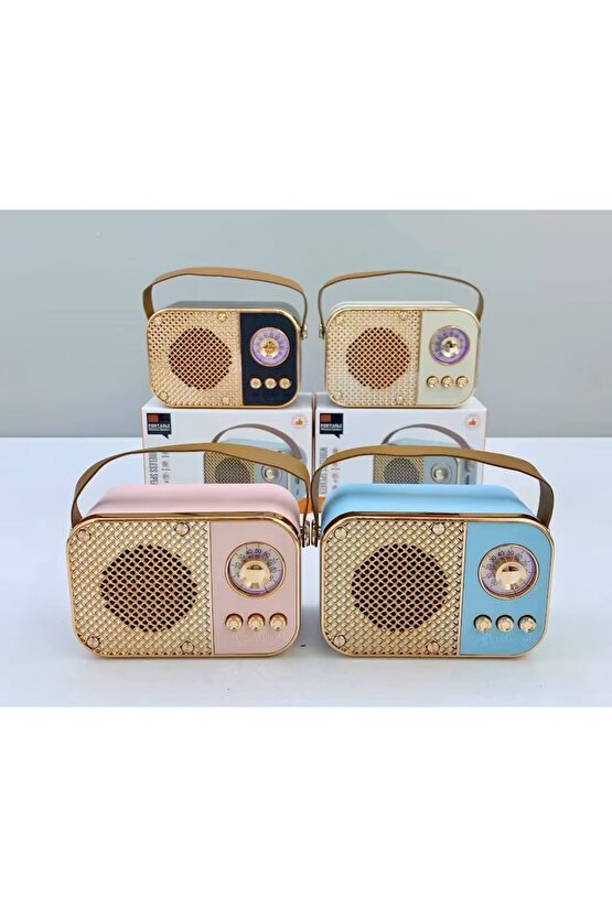 M24 ŞARJLI BLUETOOTH HOPARLÖR 5W MİNİ RADYO SD KART USB GİRİŞLİ SES BOMBASI TWS ÖZELLİKLİ