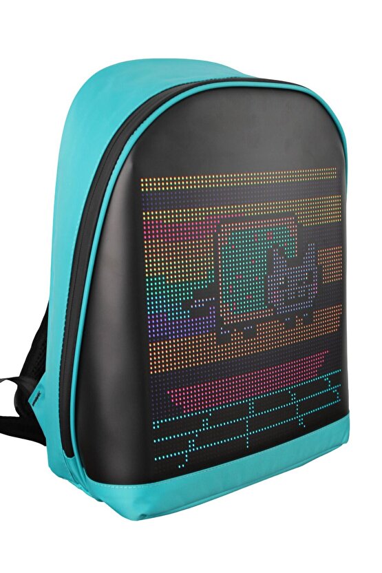 Led Ekranlı Motorsiklet Çantası Bluetooth APP Kontrollü Okul Sırt Çantası Gift Yazı Resim Pixell