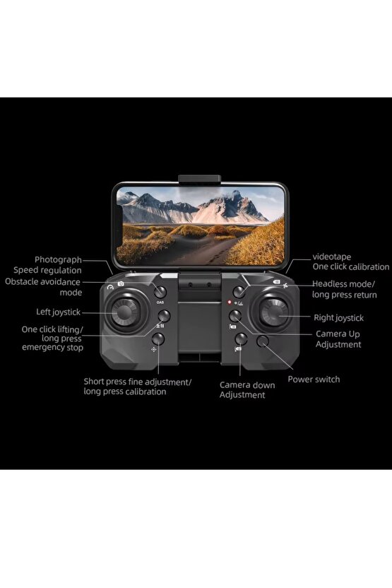 ÇİFT KAMERALI ENGEL KAÇINMA SENSÖRLÜ DRONE UZAKTAN KUMANDALI APP DESTEKLİ LED IŞIKLI QUADCOPTER