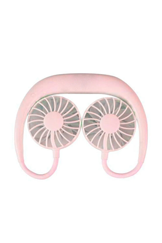 Giyilebilir Kablosuz Şarjlı Taşınabilir Mini Fan Vantilatör Pembe