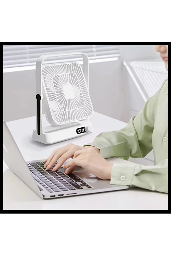 MASAÜSTÜ ŞARJLI FAN 120 HIZ KADEMELİ ULTRA İNCE LED GÖSTERGELİ VANTİLATÖR SERİNLETİCİ MİNİ KLİMA