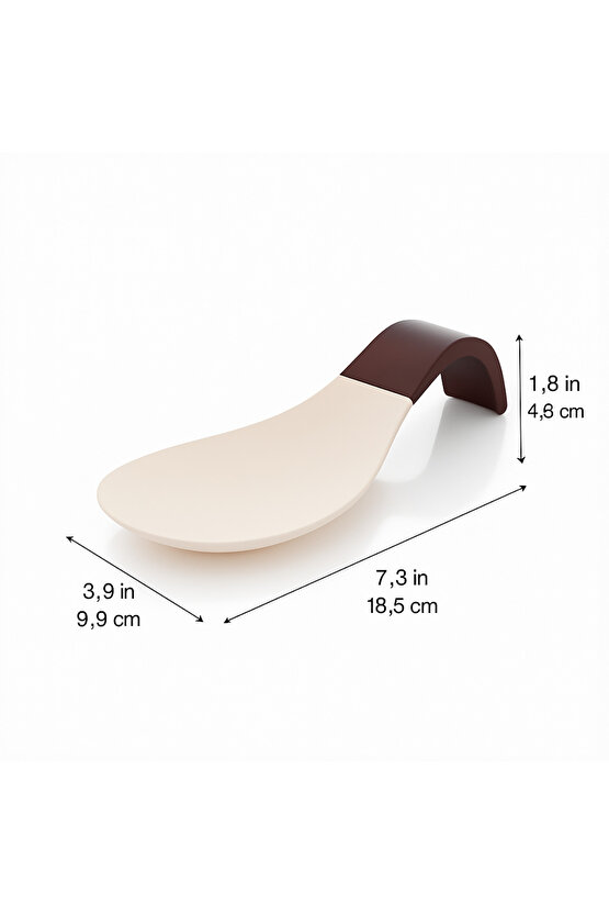 Şık Mutfak Kaşık Altlığı – Tezgah Üstü Kaşık Standı, Kaymaz Tasarım, Kolay Temizlenir, Krem & Kahve