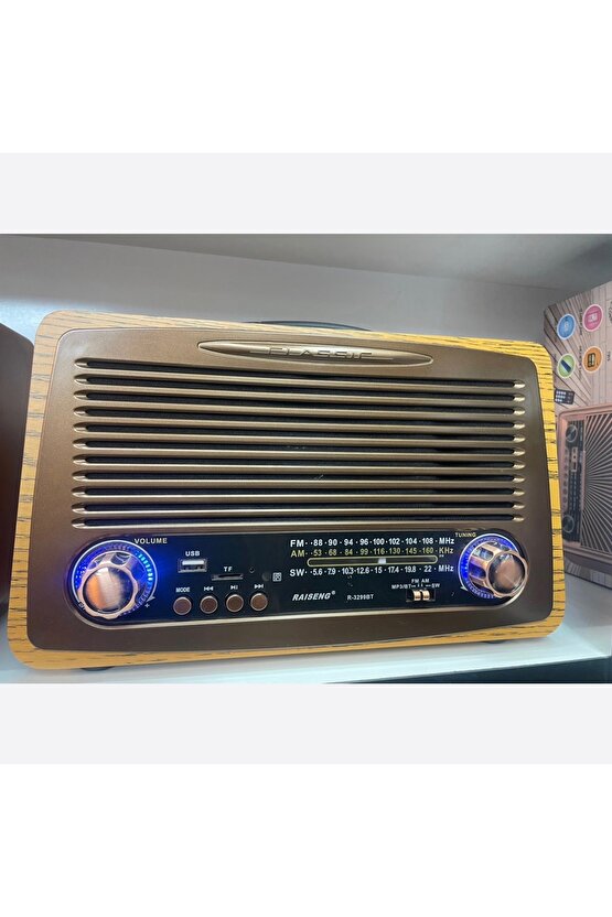 NOSTALJİK RADYO BLUETOOTH SPEAKER ŞARJLI SD KART USB GİRİŞLİ MP3 ÇALAR KABLOSUZ HOPARLÖR