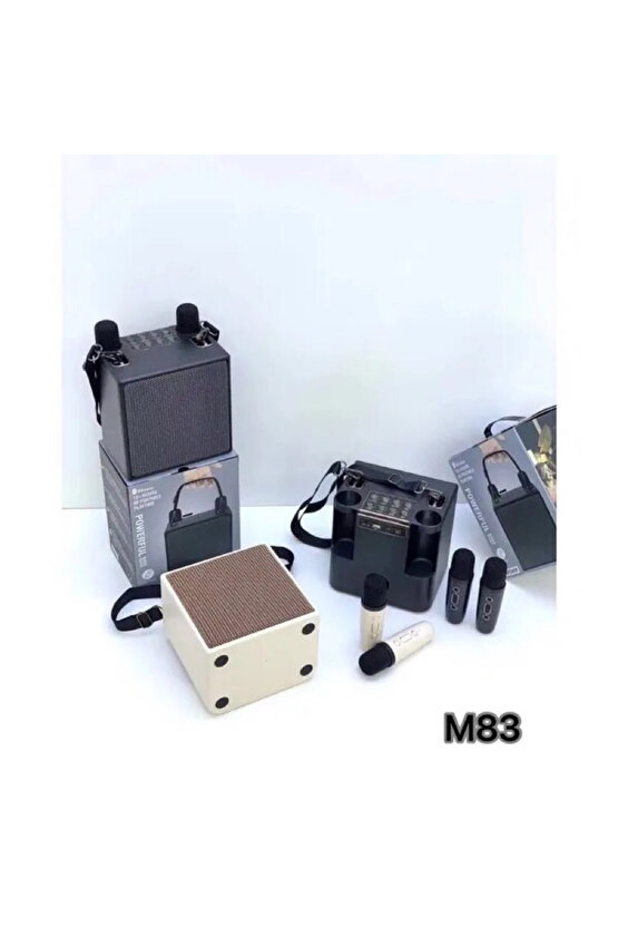 ÇİFT MİKROFONLU BLUETOOTH SPEAKER ŞARJLI KABLOSUZ KARAOKE HOPARLÖR PARTY BOX SES BOMBASI